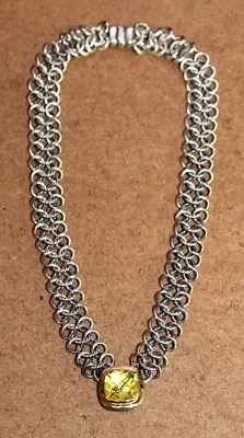 Colar de corrente HTF David Yurman ouro esterlina/18k quartzo limão tecido [043WEI] - Imagem 1 de 4