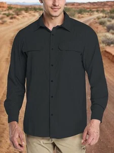 Men Sun Protection Anti-Static Waterproof Breathable Fast Dry Long Sleeve Shirt - Picture 1 of 14