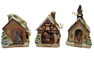 Vintage M.J Hummel Bavarian Village Porcelain Ornament Set of 3 Bradford Edition - Picture 1 of 13