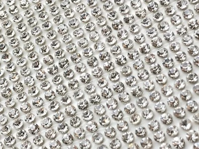 Hotfix Rhinestones STRIPS Diamante Crystals Mesh Iron On Arts Crafts 1M Length - Image 1 of 4