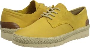 Tamaris lace up shoes, leather shoes, mustard summer shoes, ladies shoes, UK 6