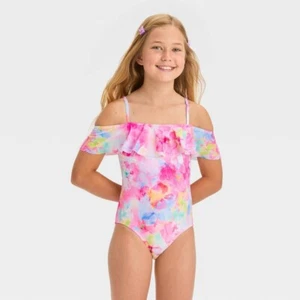 Girls’ ‘Flower Daydream’ Floral Printed One Piece Swimsuit - Cat & Jack - XL - Picture 1 of 3