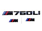 Set 3 Pcs For Gloss Black Emblem M760li +M Logox2 Rear Trunk And Fender Badge