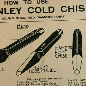 Vintage 1933 Stanley Tools Double Sided Pressboard Instructional Chart (10 / 14) - Picture 1 of 11
