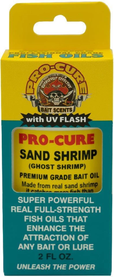 Pro-Cure Sand Shrimp (ghost shrimp) Bait Oil 2 oz Bottle Fishing Scent UV Flash - Image 1 of 1