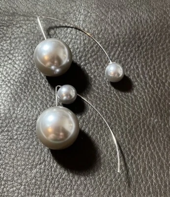 Pendientes Transformer plata gris perlas  Foto 1 de 2