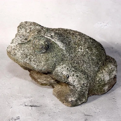 Japanese Garden Frog Ornament Vintage Cement Stone Sculpture Outdoor Decor - Image 1 of 4