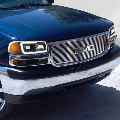 PARA GMC YUKON/SIERRA 1500 2500 FAROS LED DRL NEGROS + PARACHOQUES CON REFLECTOR ÁMBAR Foto 1 de 4