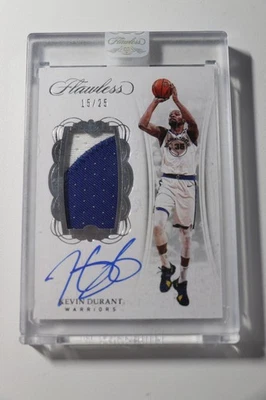 2017-18 Flawless Kevin Durant Game-Worn Patch Auto /25 sealed - Image 1 of 2