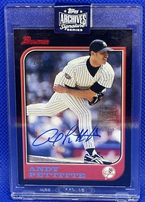 2020 Topps Archives Andy Pettitte SSP AUTOGRAFADO #1/1 One of One 1997 Bowman Yankees - Imagem 1 de 2