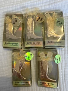 Cowboy Boot Bottle Opener Country Western Theme Wedding Favors Lot Of 5 - Picture 1 of 4