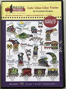Lindos trenes Choo-Choo increíbles diseños máquina bordado 46 diseños ADP-117 - Imagen 1 de 6