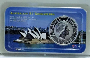 2001 Australian Kookaburra 1 oz .999 Silver in Littleton Case - Picture 1 of 3