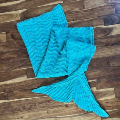 Manta Sirena Ganchillo Cuerpo Cocoon 86" Patrón Ondas Adultos/Niños Envío Gratis Foto 1 de 4