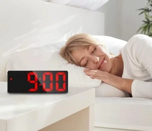 Digital Alarm Clock Large LED Screen Easy Set Up Date Temperature 12/24H Display - Picture 1 of 24