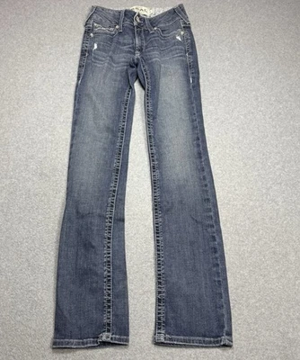 Pantalones de mezclilla Ariat REAL para mujer 25R (27x33) Stryker Gianna rectos tiro bajo Foto 1 de 4