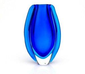 Rare 20th Century Murano Sommerso Submerged Art Glass Freeform Wing Vase