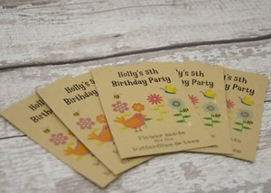 PERSONALISED BIRTHDAY FAVOUR SEED PACKET - BIRDS AND BEES - ECO FAVOUR TEACHER - Picture 1 of 2