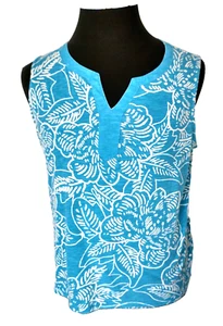 Camiseta informal CJ Breeze Island para mujer talla L azul caribeño blanco tropical informal - Imagen 1 de 13