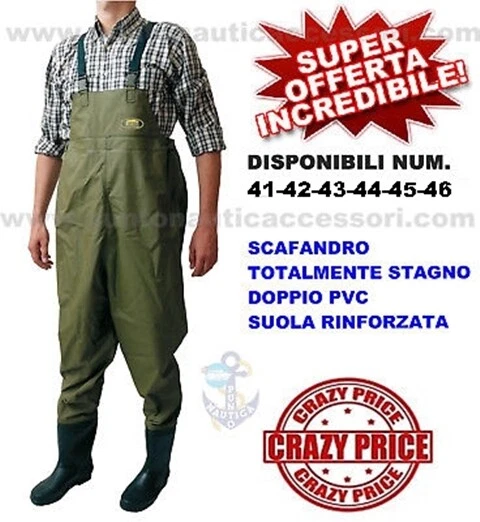 SCAFANDRO STIVALE DOPPIO PVC STAGNO NUMERO 41 BARCA GOMMONE PESCA SPINNING ALTRO - Immagine 1 di 1