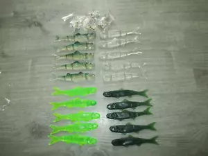 LOT OF 20 BANJO MINNOWS 5.25'' FISH ASSORTED COLORS 5 OF EACH AND EYES - Picture 1 of 7