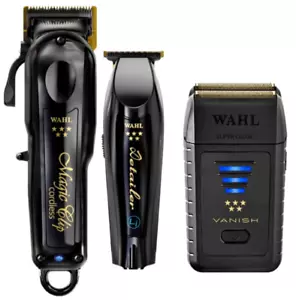 Wahl Cordless Black Magic Clip Clipper  Detailer Trimmer Vanish Shaver SET - NEW - Picture 1 of 10