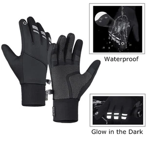 Outdoor Cycling Bike Full Finger Men Gloves Windproof Touch Screen Waterproof - Picture 1 of 10
