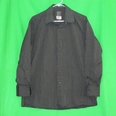 Calvin Klein Mens Shirt Black/Silver Stripes 16 1/2  32/33 - Image 1 of 3