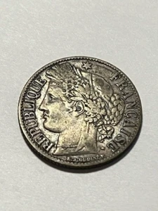 1872-A France 1 Franc Silver VF+ #11740 - Picture 1 of 2