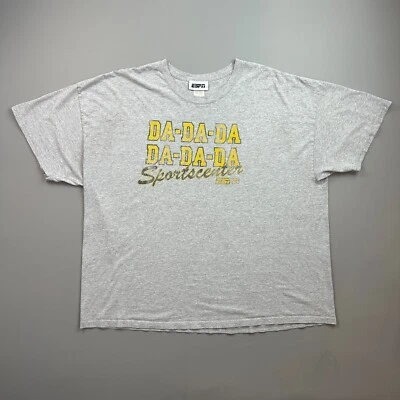 Camisa De Colección ESPN Sportscenter Para Hombres 3XL Gris Da Da Cotización Gráfica Y2K Foto 1 de 4