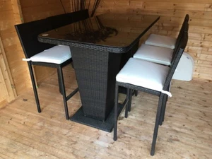 Bargruppe Barset Polyrattan 13teilig Barstuhl Bartisch Sitzgruppe Farbe braun - Bild 1 von 7