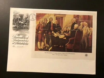 First Day Cover "DECLARATION OF INDEPENDENCE" 1976 Sheet of 5 U.S.Postage Stamps - Image 1 of 4