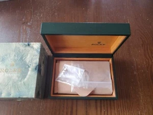 ROLEX Green Watch Box Case 68.00.2 Wood Leather Vintage #63 - Picture 1 of 12