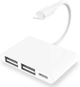 Adaptateur OTG double USB 3 en 1 femelle avec port de charge rapide pour iPhone iPad - Photo 1 sur 7