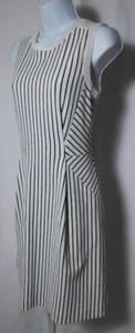 1 BY O'2ND Women's Ivory & Navy Striped Sleeveless Dress Sz 6 - Picture 1 of 5