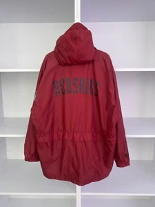 Vintage 90s Washington Redskins Red Nylon Anorak Track Jacket - Picture 1 of 11