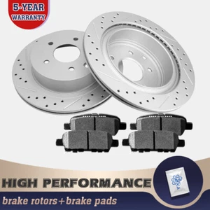 Rotores de freno de disco trasero y pastillas de freno de cerámica para Nissan Rogue Infiniti G35 350Z - Imagen 1 de 6