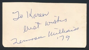 Tennessee Williams - signierte Karte - (Beckett Aufkleber) - Dramatiker & Drehbuchautor - Bild 1 von 5
