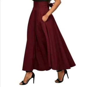 Mujeres Maxi Vestido Largo Suelto Informal Falda Acampanada Cintura Alta Elástico Damas - Imagen 1 de 12