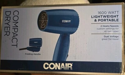 Secadora Compacta Conair 1600 W Ligera, Plegable y Portátil Viaje ¡Nueva! Foto 1 de 4