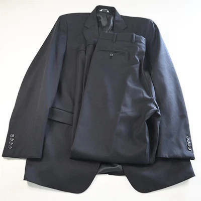 Joseph Feiss 44L 38x34 Navy Blue 100% Wool Mens Jacket Pants Suit - Image 1 of 4