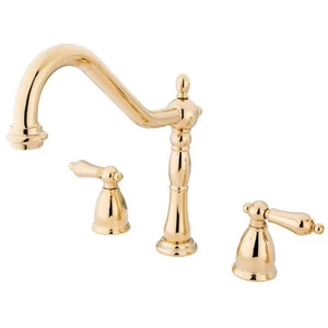 Kingston Brass Heritage 2-Griff Standard Küchenarmatur in poliertem Messing - Bild 1 von 1