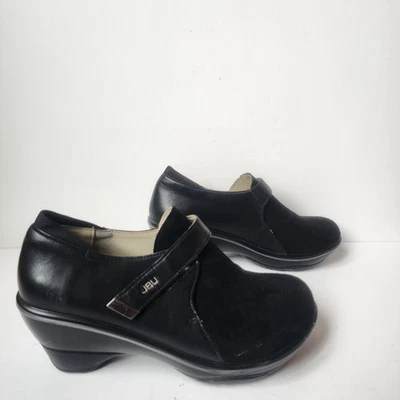 Botines JBU Jambu para mujer talla 8,5 zuecos de cuña bomba negro cuero vegano Sedona Foto 1 de 4