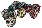 Moroccan Flair Vibrant & Colorful Ceramic Drawer Pull Knobs Set Of 10-NEW (1)