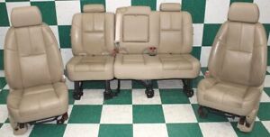 *NOTE* 07' AVALANCHE Tan Leather Heat Power Front Buckets Backseat Seats Set OEM