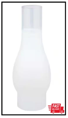 10" Frosted Glass Chimney Hurricane Oil Lamp Shade Replacement Globe 3" Fitter - Image 1 of 3