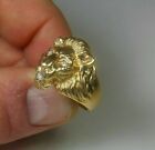 3Ct Round Cut Lab-Created Diamond Lions Head Men's Ring 14K Yellow Gold Plated