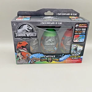 Jurassic World Captivz Color Change Dinosaurs in Slime 3 Eggs New Unopened - Picture 1 of 3