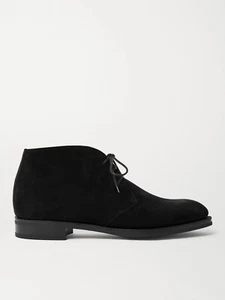$1750 EDWARD GREEN Banbury Gamuza Desierto Botas Reino Unido 12, EE. UU. 13 Negro 202 - Imagen 1 de 6