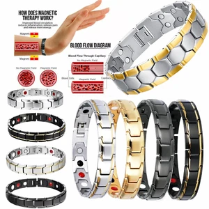 Pulsera Magnética Terapia Pérdida de Peso Artritis Salud Alivio del Dolor Hombres STOCK DEL REINO UNIDO - Imagen 1 de 41